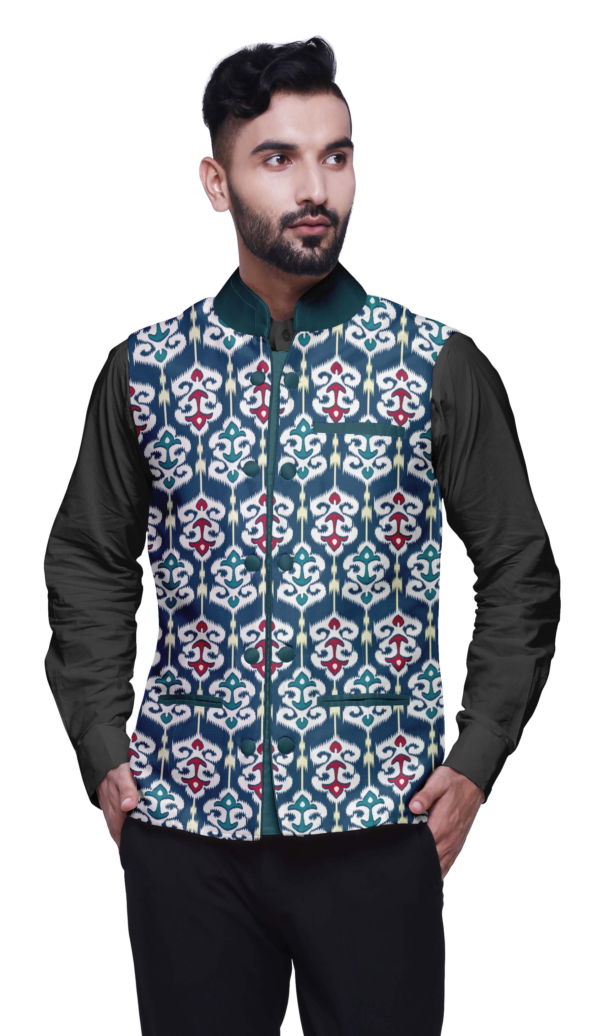Silk Wedding Wear Nehru Jacket Set – Ethnic Star
